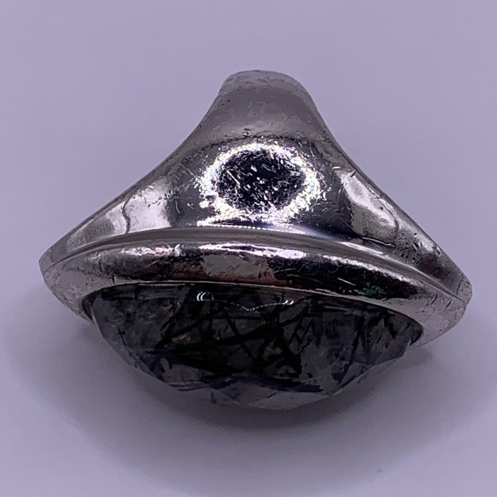Large Rutilated Rutile Quartz Statement Ring, size 6 3/4 - Picture 8 of 11